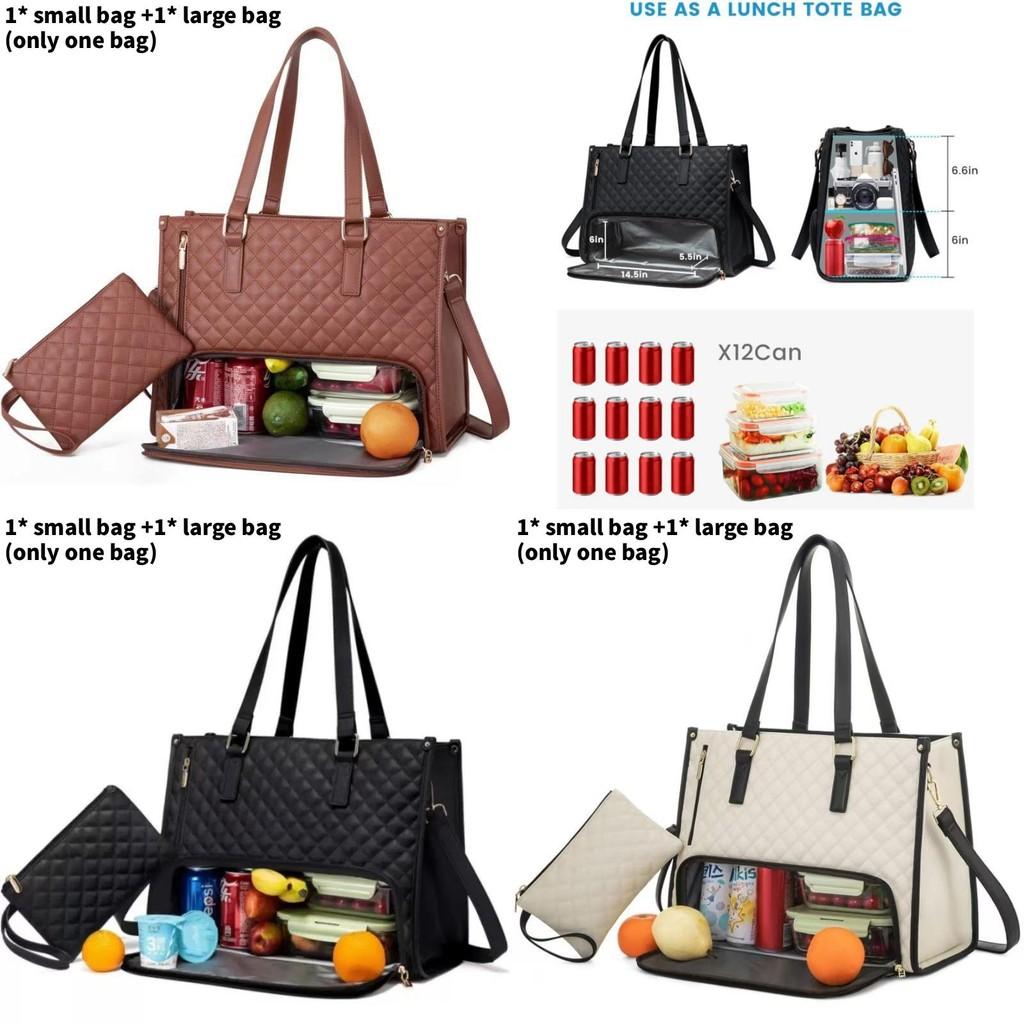 Sophisticated Pu Tote Bag With Inner Divider And Lunch Storage For Daily Commute