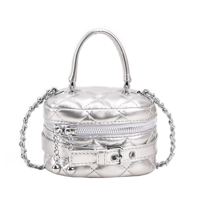 Modern Chic Korean Chain Quilted Bucket Bag For Women 2023 New Trendy Shoulder Crossbody Handbag