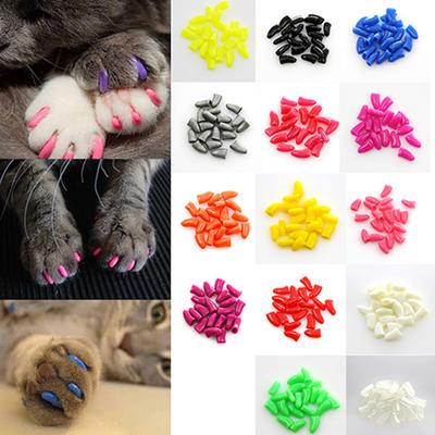 Animali domestici Accessori pubblici 20 pezzi Pet Dog Cat Zampa Artiglio Anti-graffio Morbido Silicone Tappi per unghie Coperture protettive Guaina Prodotti per animali domestici