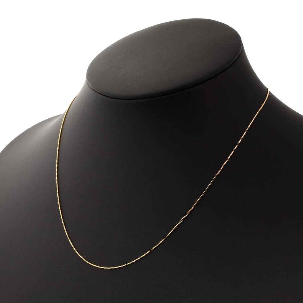 Pink Gold 18K Venetian 45cm [Fairy Carret] Necklace, Gold, Chain, (Heart-Shaped Adjuster, 0.7mm Width, Approx. 1.7g)