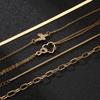 European and American alloy heart butterfly bracelet set creative Valentine's Day love geometric chain hand jewelry