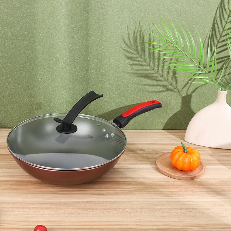 Bescook 32cm Non-stick Cast Iron Wok