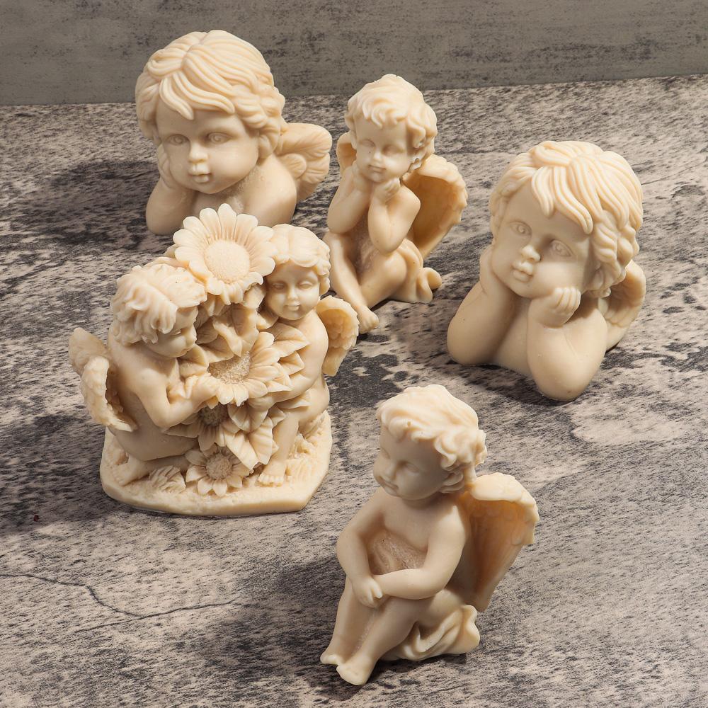 Large 3D Angel Candle Mold Handmade Angel Doll Resin Molds DIY Plaster Soap Gypsum Mould Crafts Making for Photography Props