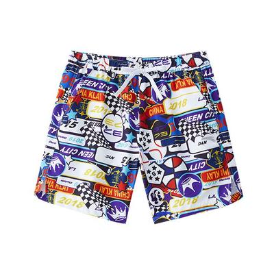 Anta Patterned Breathable Square Swim Trunks Men Swimwear Pure-White Basic-Black Star-Purple 1823531450-4