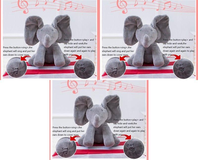 Elefant Verstecken Singendes Plüschtier Mit PP-Baumwollfüllung Für Das Kinderspiel