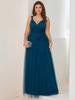 Ever-Pretty Brautjungfernkleider für Damen, V-Ausschnitt, bodenlang, A-Linie, Empire-Taille, lang, Tüll, Übergröße