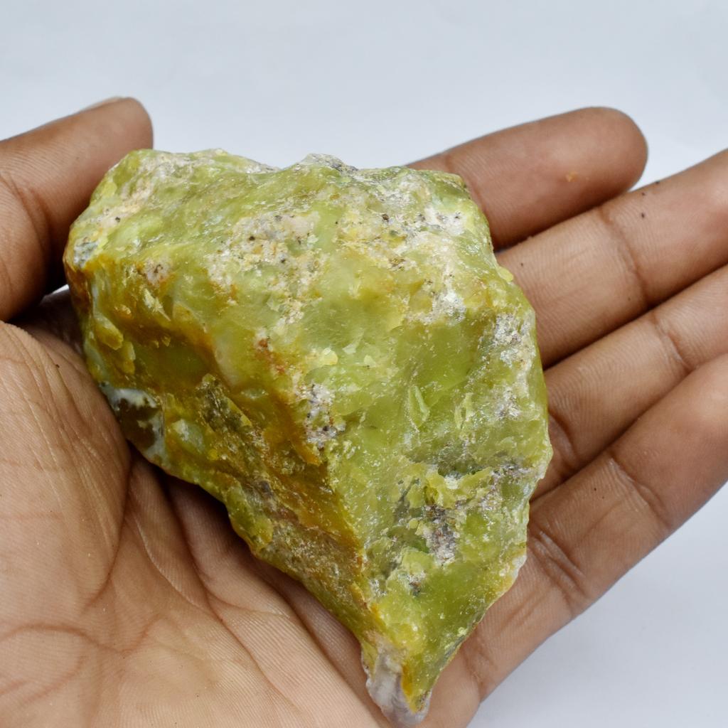 Natural Green Opal Loose Gemstone Uncut Raw 28 ct Rough October Birthstone for Gem Collections
