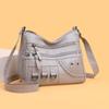 Women's Soft Leather Crossbody Bag Middle-Aged Mother Bag Multi-Layer Shoulder Bag