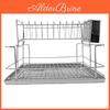Saving Drying Rack Space Dish 2 Tier Dish Rack For Kitchen Counter Stainless Steel Dish Drainer