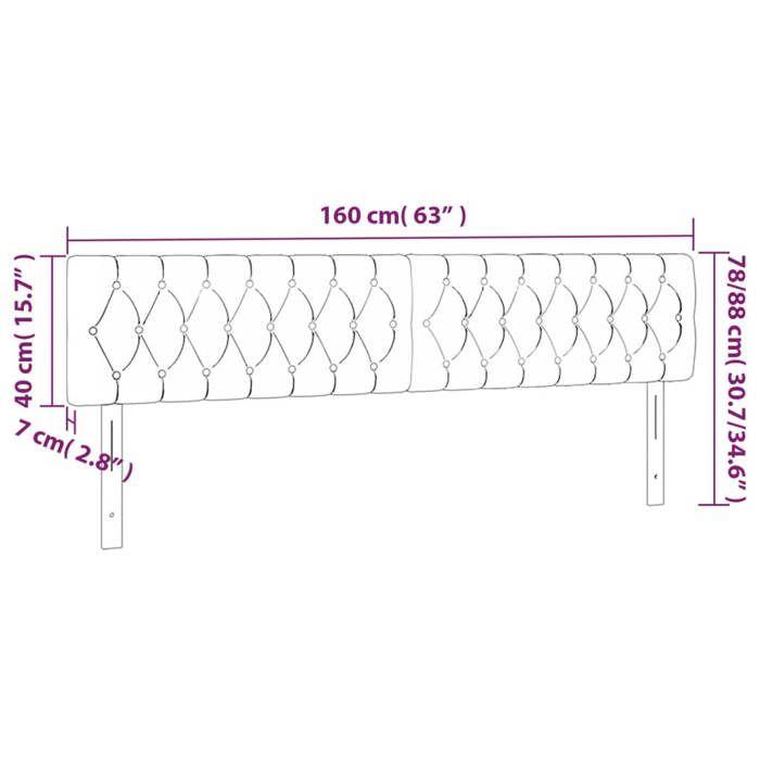 VidaXL LED Headboard Bedroom Furniture Double Bed Accessory Head of Bed Frame Interior Dark Grey 3121955