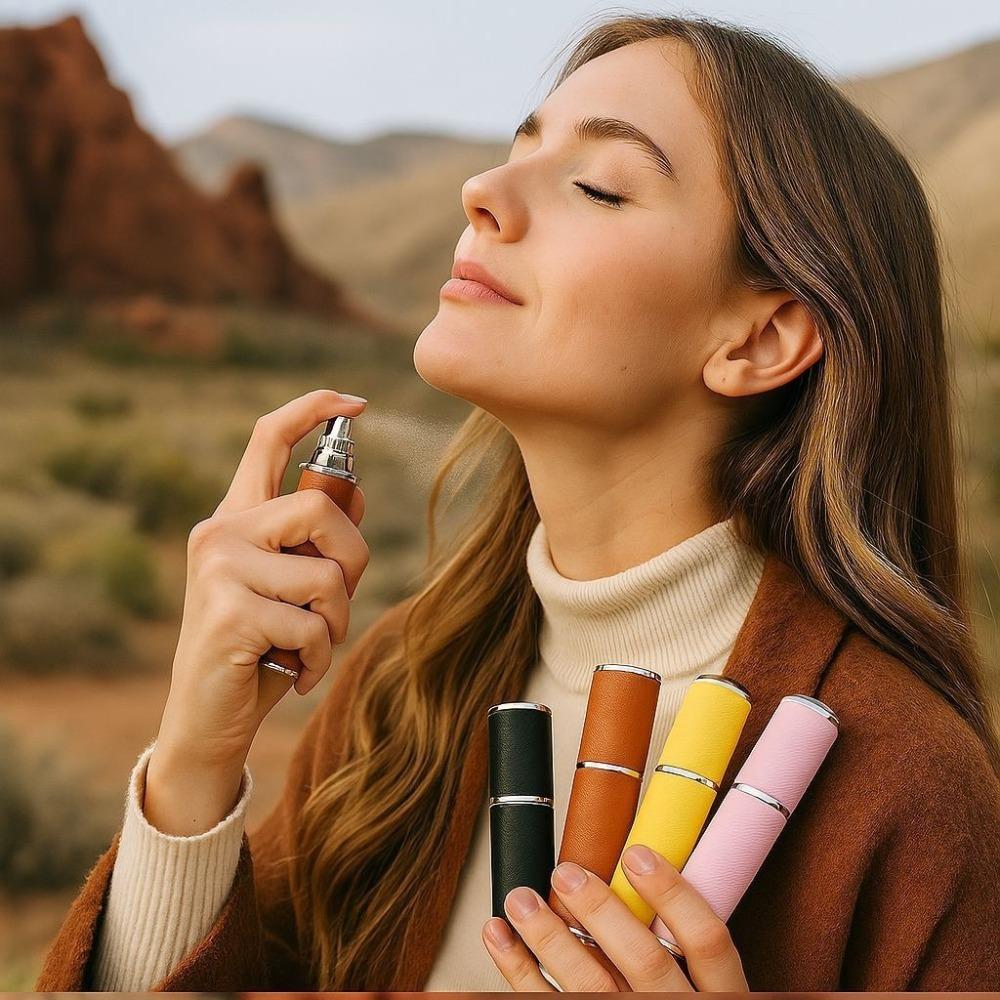 10ml Mini Perfume Bottle Refillable Empty Cosmetic Containers Spray Rotating Bottle  Travel