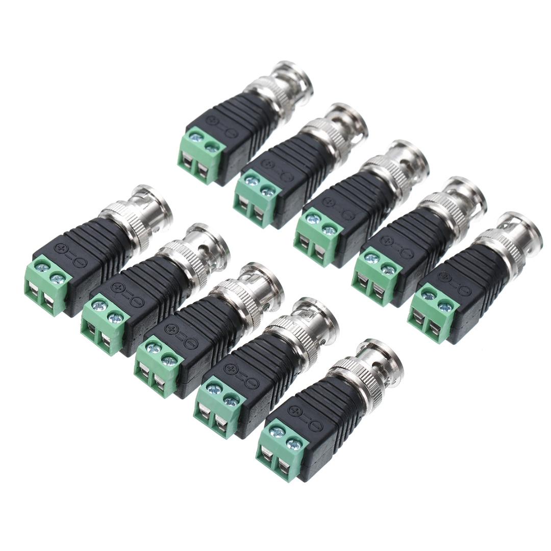 

PDTO 10 шт. мужской коаксиальный кабель CAT5 для коаксиального кабеля BNC с разъемом для камеры видеонаблюдения, видео балун