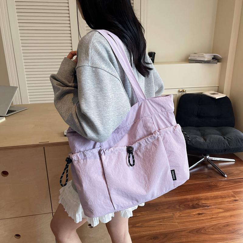 Commuting Large Capacity Nylon Bag Women's Multi-Pocket Shoulder Tote Bag Student Class Bag