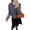 Winter Forest Style Lace Trim Knit Cardigan with 3D Flowers for Women