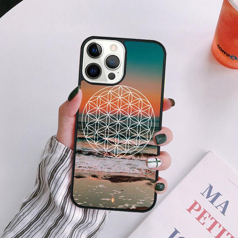 Flower Of Life In Lotus Pastel Golds Phone Case For iPhone 17 Air 16 15 14 13 12 11 Pro Max Plus Max Cover coque