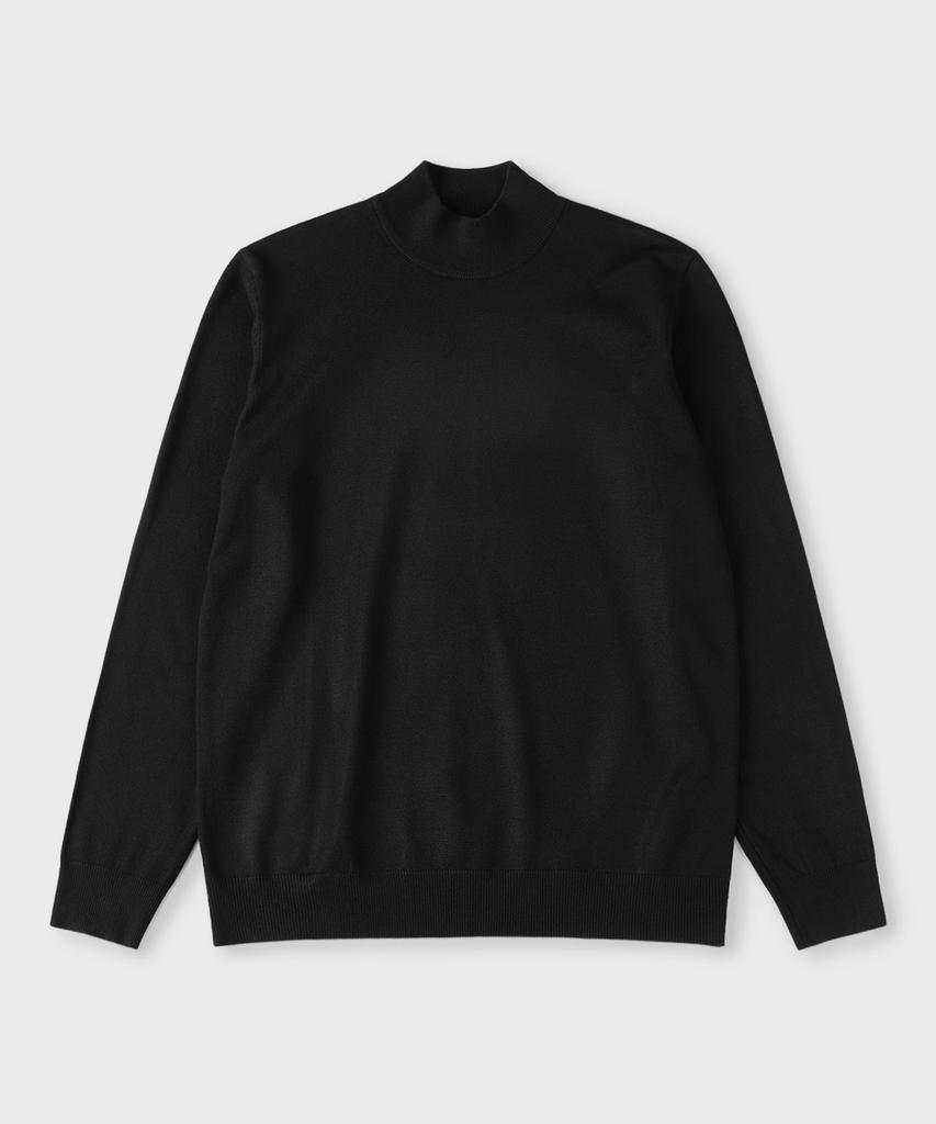 PANICALE Black Viscose Blend Mock Neck Knit