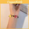 Handcrafted Geometric Ceramic Beaded Bracelets For Women In Dopamine Colors