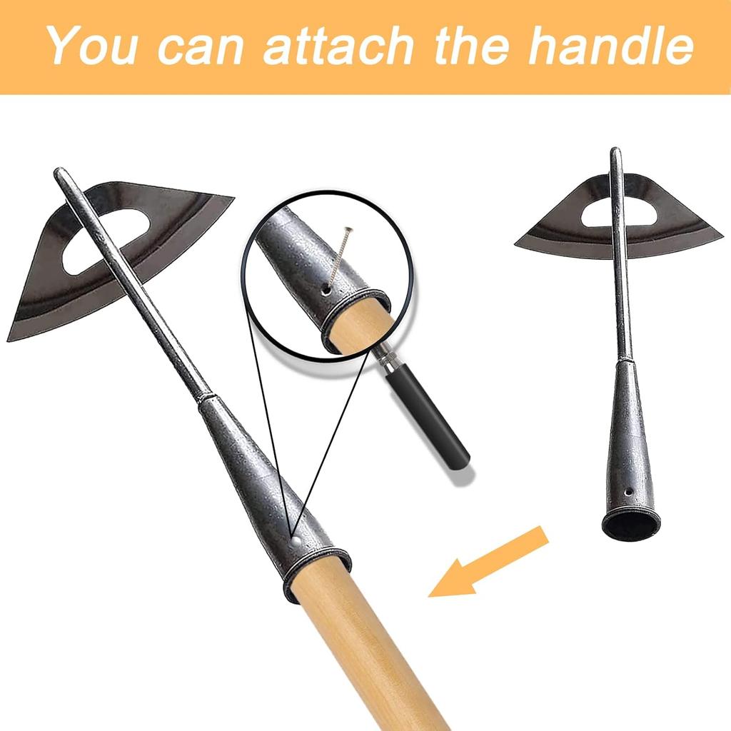 Ganzstahl Gehärtete Hohlgartenhacke, Langlebiges Langstiel Unkrautjätewerkzeug, Landwirtschaftliche Pflanzung, Auflockern des Bodens, Scharfes Unkrautzieherwerkzeug für die Gartenarbeit