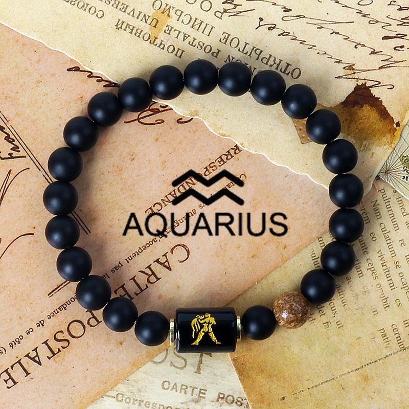12 Constellation Zodiac Signs Bracelet Men Women Natural Tiger Eye Stone Beaded Couples Bracelets Scorpio Birthday Beads Jewelry