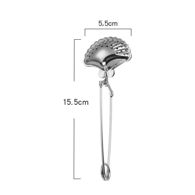 Stainless Steel Star Shell Heart Shape Tea Infuser Loose Leaf Tea Locking Teaspoon Mesh Filter Tea Strainer Kirchen Tool Set