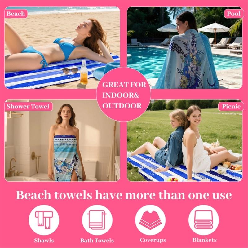 Quickly Dry Microfiber Beach Towel 80x160cm Large Size Bath Towel For Swimming Camping Yoga And Family Bathroom Use