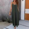 Women Casual Beach Bohemian Holiday Style Solid Color One Piece Dress