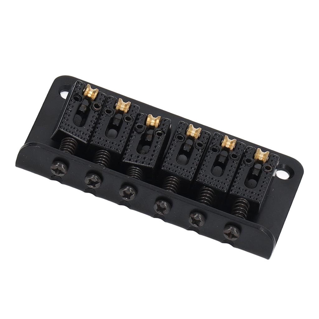 Hardtail Sadelbro 6 Strenger 78mm Sinklegering Kobber Elektrisk Gitar Bro for Erstatning Svart