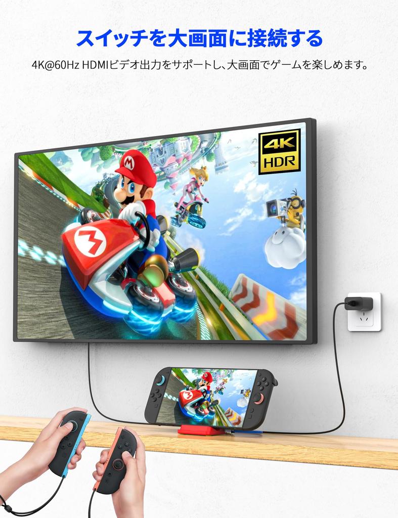 MOGOOD Switch Dock Compatible with Switch USB C Docking Switch TV Docking Station with 1Gbps Two Type A and 100W USB C Red and Blue Compatible with