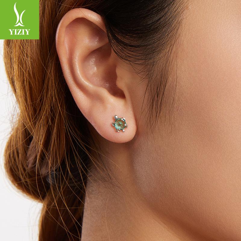 S925 Sterlingsilber Schildkröten Ohrstecker Grenzüberschreitender Außenhandel Explosion Niedliche Kleine Schildkröte Ohrschmuck Fabrik