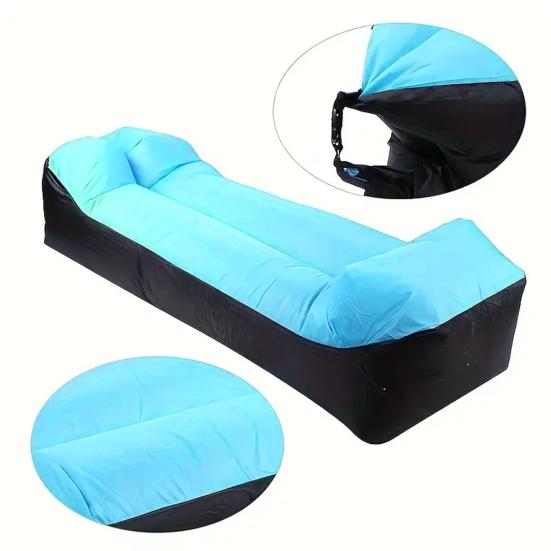 Sofá de Aire Inflable para Exteriores, Sillón Inflable Plegable Portátil, Silla Tumbona de Aire Ergonómica Anti Fugas para Exteriores, Playa, Senderismo, Picnic