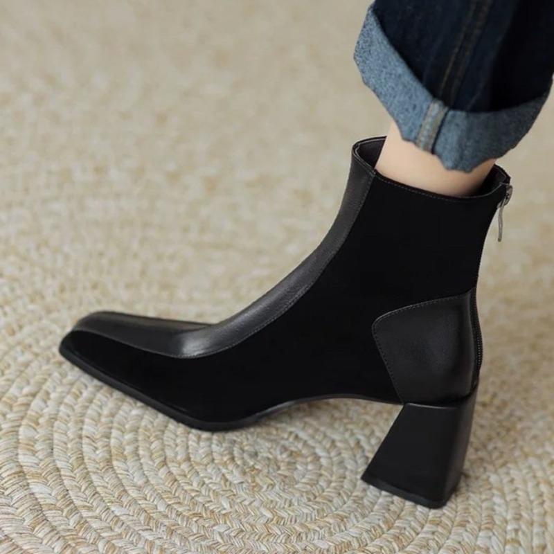 

Chunky Women Ankle Boots Sexy High Heels Shoes Winter Elegant Pumps New Trend Goth Fashion Woman Heeled Chelsea Short Botas 39