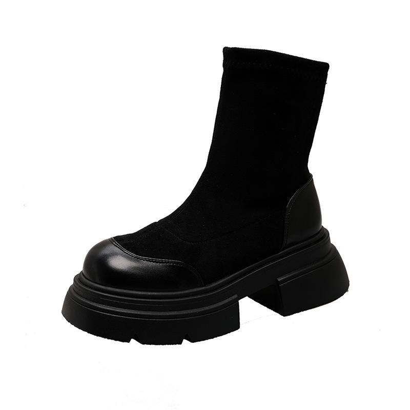 Women s Chelsea Ankle Boots Low Heel Fall Boots Shoes Pull On Square Toe Combat Booties for Women Platform Slip On Chunky Block Heeled Ankle Boots 40