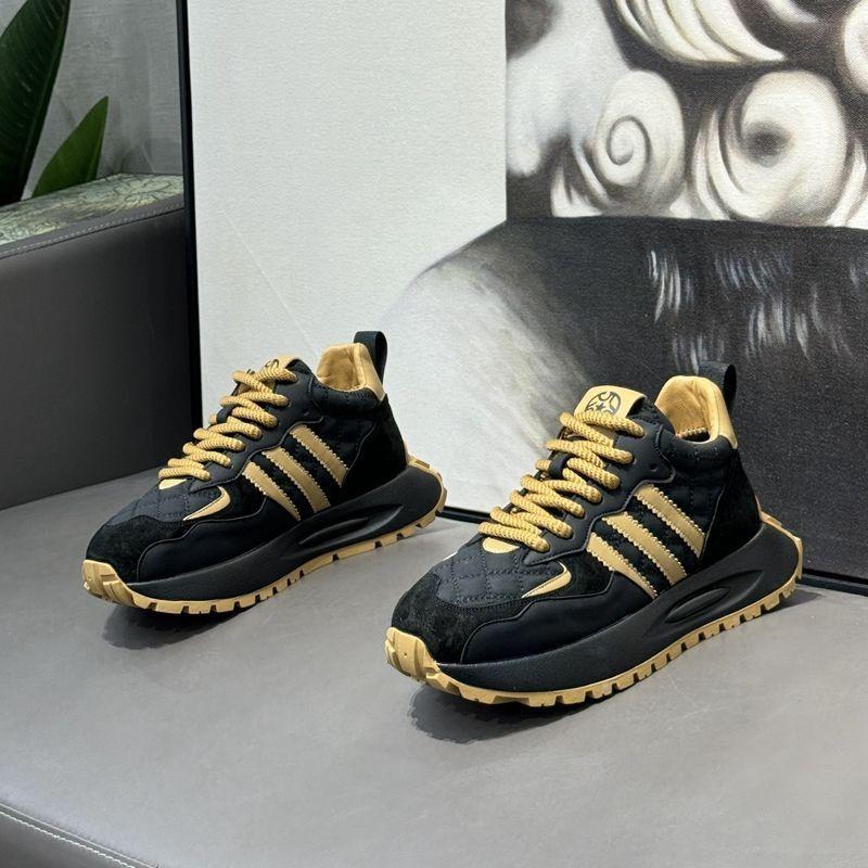 Herren Retro Plateau-Sneaker Patchwork Schnürschuhe Freizeit-Schuhe Rutschfeste Laufschuhe