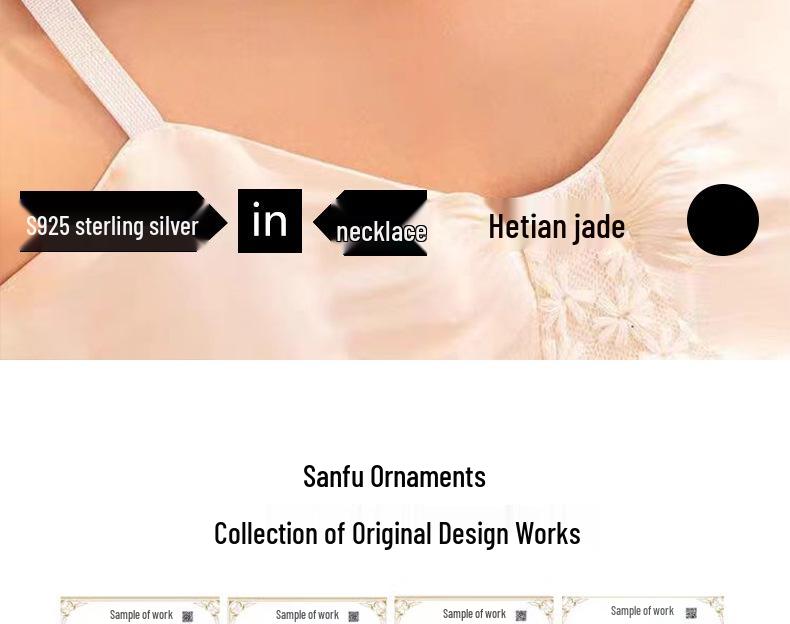 S925 Sterling Silver Hetian Jade Fu Character Necklace, Chinese Style Light Luxury Clavicle Chain for Women - Elegant Gift Accessory