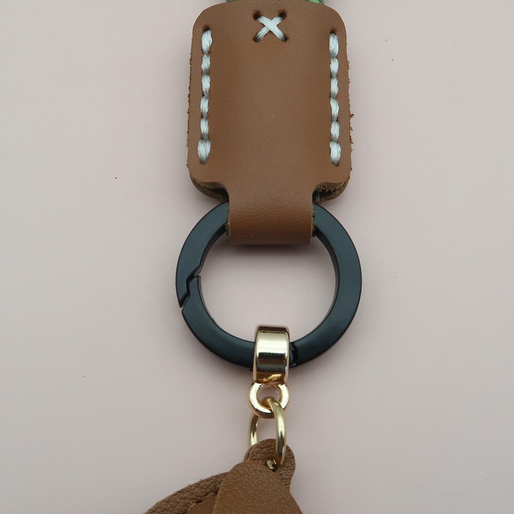 Mini Dachshund Cowhide Keychain: High-Quality Anti-Lost Lanyard with Cute Doll Pendant