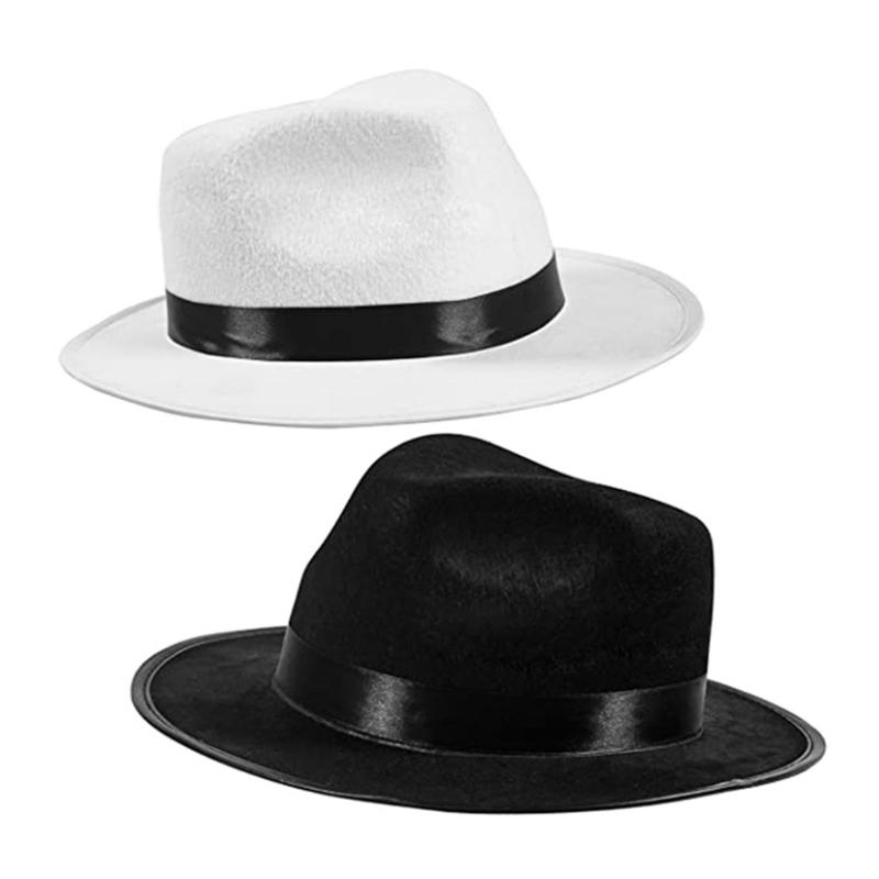 Modny Kapelusz Trilby z Kopułą i Zwijanymi Brzegami Kapelusz Panama Unisex Kostium do Odgrywania Ról Kapelusze Fedora
