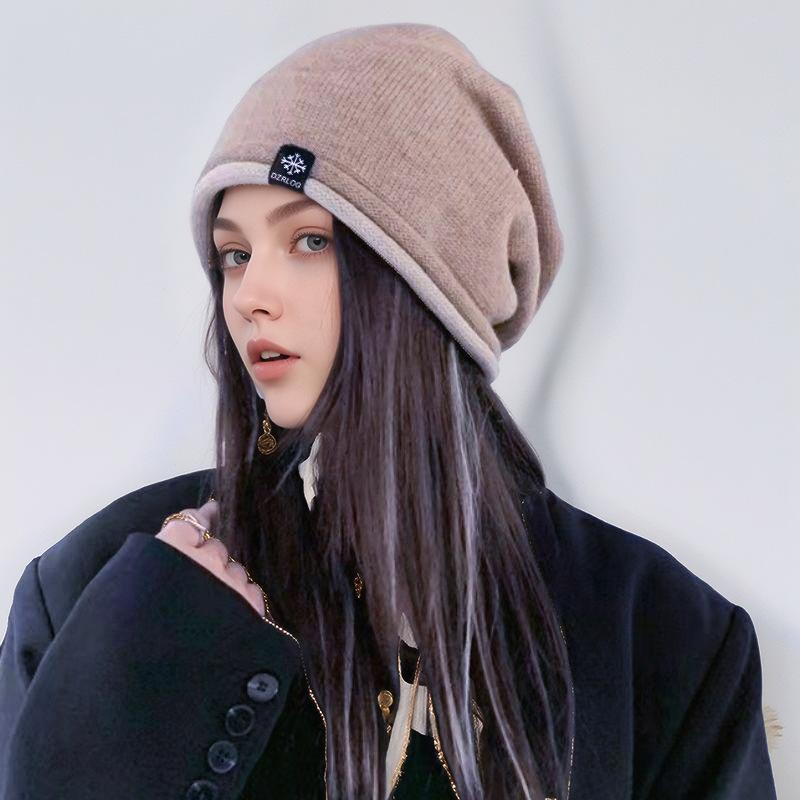 

Женская осенне-зимняя кашемировая вязаная защита для ушей, холодная шапка, большая повязка на голову, модная универсальная шерстяная шапка с ворсом One Size