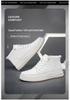 Men's Mid-Top Round Toe Lace-Up Leather Casual Shoes with Height Boost