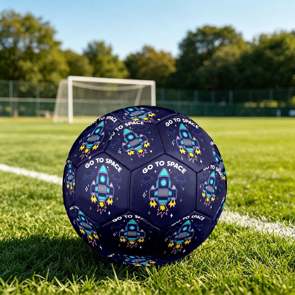 1pc Rocket Space Size 5 Soccer Ball Professional Match Training Football Indoor &Outdoor Sports Ball Lightweight Durable C6569