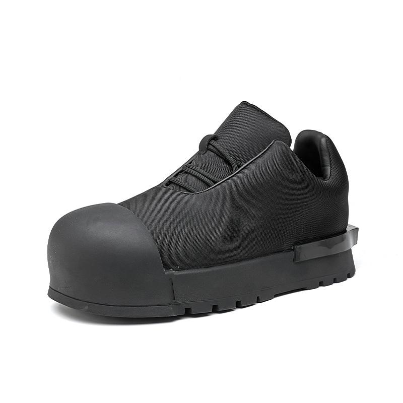 Spring heightening platform boots pure black casual niche versatile big head men's shoes couple 5747-5847-J