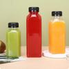 Portable 250/350/500ml Juice Bottles Plastic Square Milk Tea Bottle Long-Lasting Clear Refilling Water Bottle Easy Cleaning