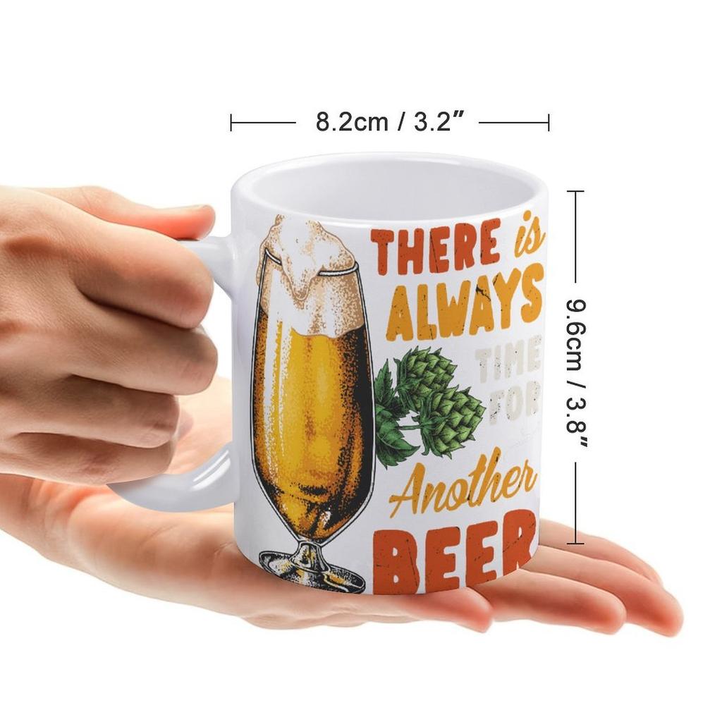 1 st 11 oz Keramisk Kaffemugg för Ölälskare med Dubbelsidigt Tryckt Design, Rolig Vardagsmugg för Hem eller Kontor, Utmärkt Presentval för Vänner
