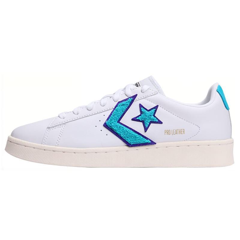 

Converse Cons Pro Leather Low Vintage Casual Non-Slip Lightweight Low-Top Board Shoes Unisex White and Blue 38