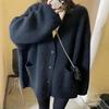 2026 Autumn/Winter Hong Kong Style Retro Knit Women's Cardigan - Soft, Cozy, Lazy Fit Sweater Coat for Spring/Autumn