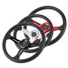 14in  Car Steering Wheel PU Leather Aluminium Alloy W/Horn Button Modified