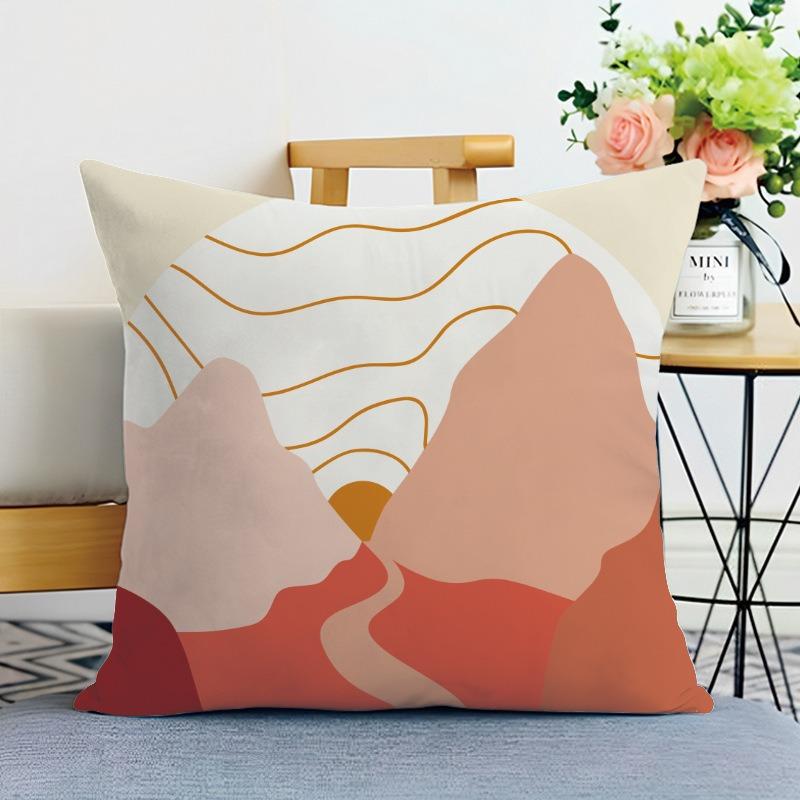 Morandi Simple Printed Decorative Pillowcase Bedroom Living Room Square Cushion Pillowcase