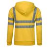 Men's Reflective Sanitation Hooded Sweatshirt with Velvet Lining for Outdoor Use