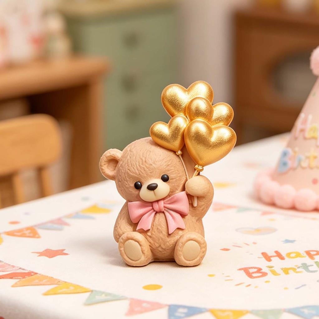 1Pc Triumphant DIY Balloon Gift Bear Scented Candle Drop Glue Mold Love Balloon Bear Decorative Silicone Mold