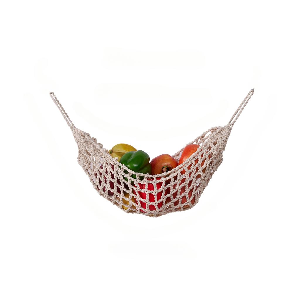 Hanging Fruit Hammock for Kitchen Under Cabinet Macrame Fruit Hammock Veggie Banana Hammock for Home Boat RV Vegetable