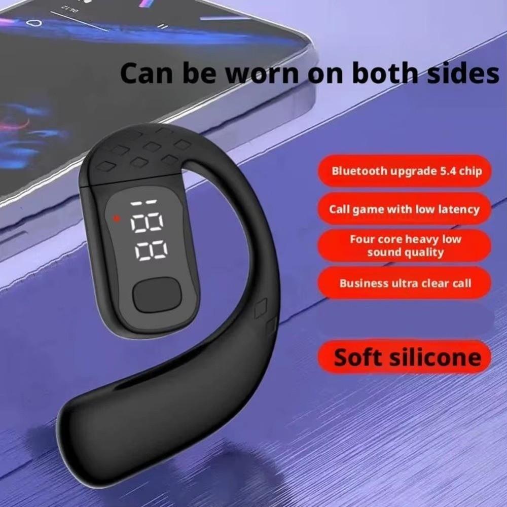 1pc Single Bluetooth 5.4 Ear Headphones Clip-On Headset Fashion Earbuds